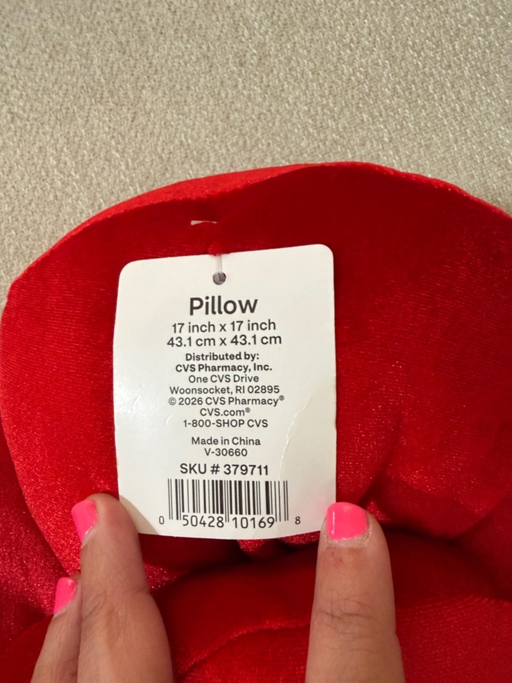 Red Velvet Flower Pillow - Picture 2 of 2